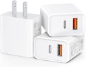 USB-C Wall Charger 3-Pack for $8 + free shipping w/ Prime