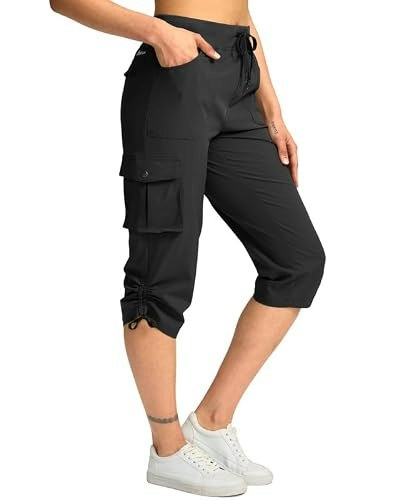 Pudolla Women's Quick-Dry Cargo Capri Hiking Pants: $12.99