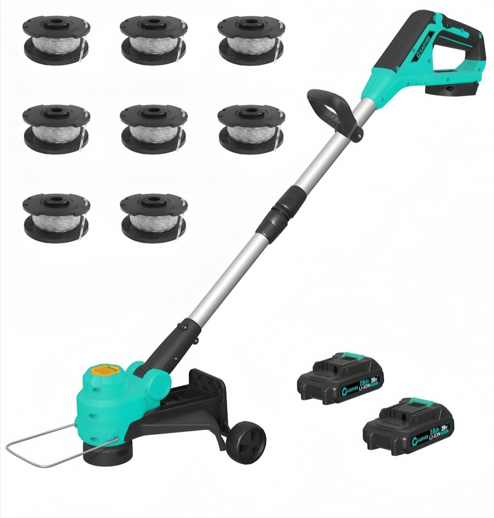 Garvee Cordless 12" String Trimmer w/ 2 Batteries: $28 Garvee Cordless 12" String Trimmer w/ 2 Batteries: $28