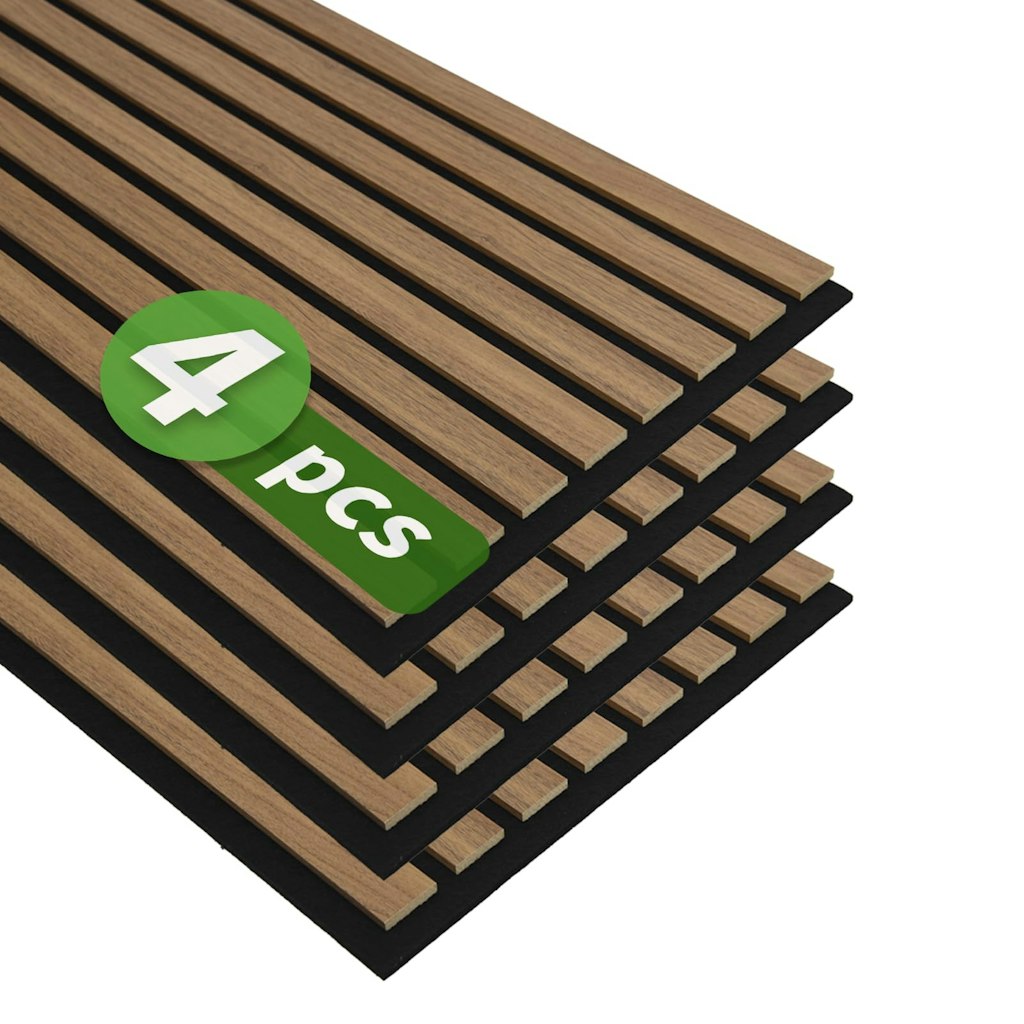 Art3d 12" x 93" Deep Walnut Acoustic Wood Slat Wall Panel 4-Pack: $81