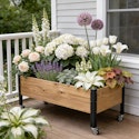 Orfeld 38" × 13" × 17" Wooden Raised Garden Bed with Lockable Wheels for $50 + free shipping