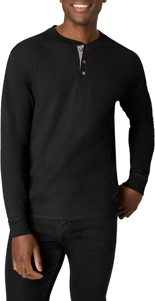 Hanes Men's Beefy-T 100% Cotton Henley Shirt: $6.21