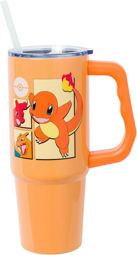 Silver Buffalo Pokemon Charmander Evolution 30-oz. Stainless Steel Tumbler: $15