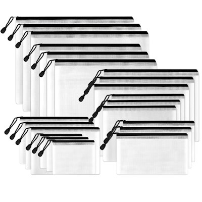 Multisize Mesh Zipper Pouches 21-Pack for $9.49 w/ Subscribe & Save + free shipping w/ Prime