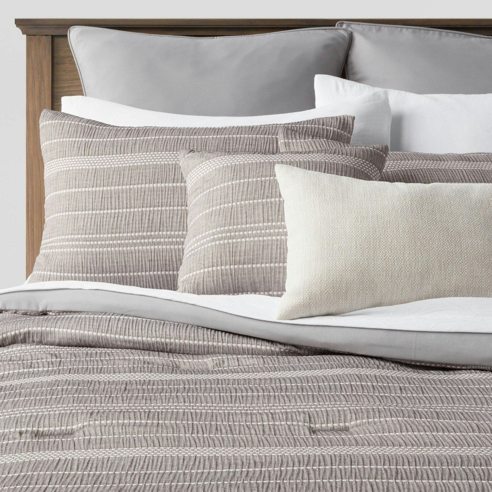 Threshold 12-Piece Chambray Matelasse Stripe Comforter and Sheet Set: $89