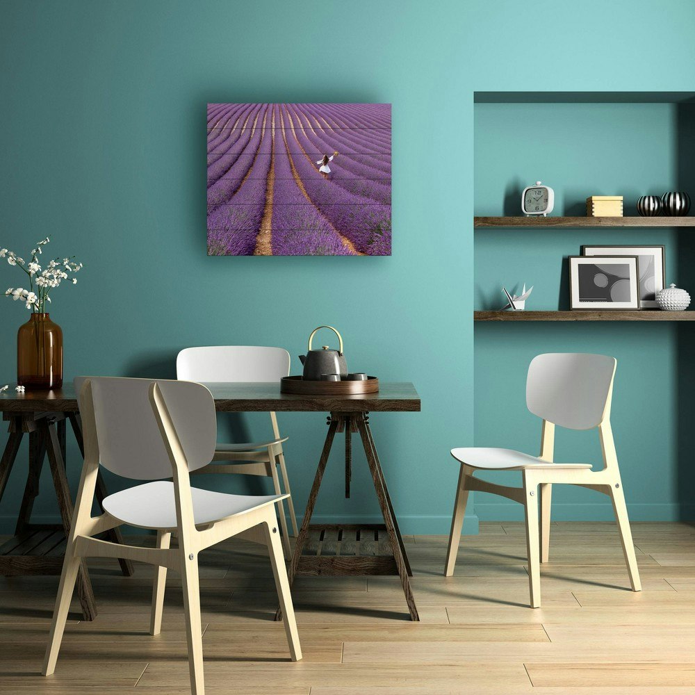 Trademark Fine Art 18"x22" Massimo Della Latta Violet Wood Slat Wall Art: $42.49