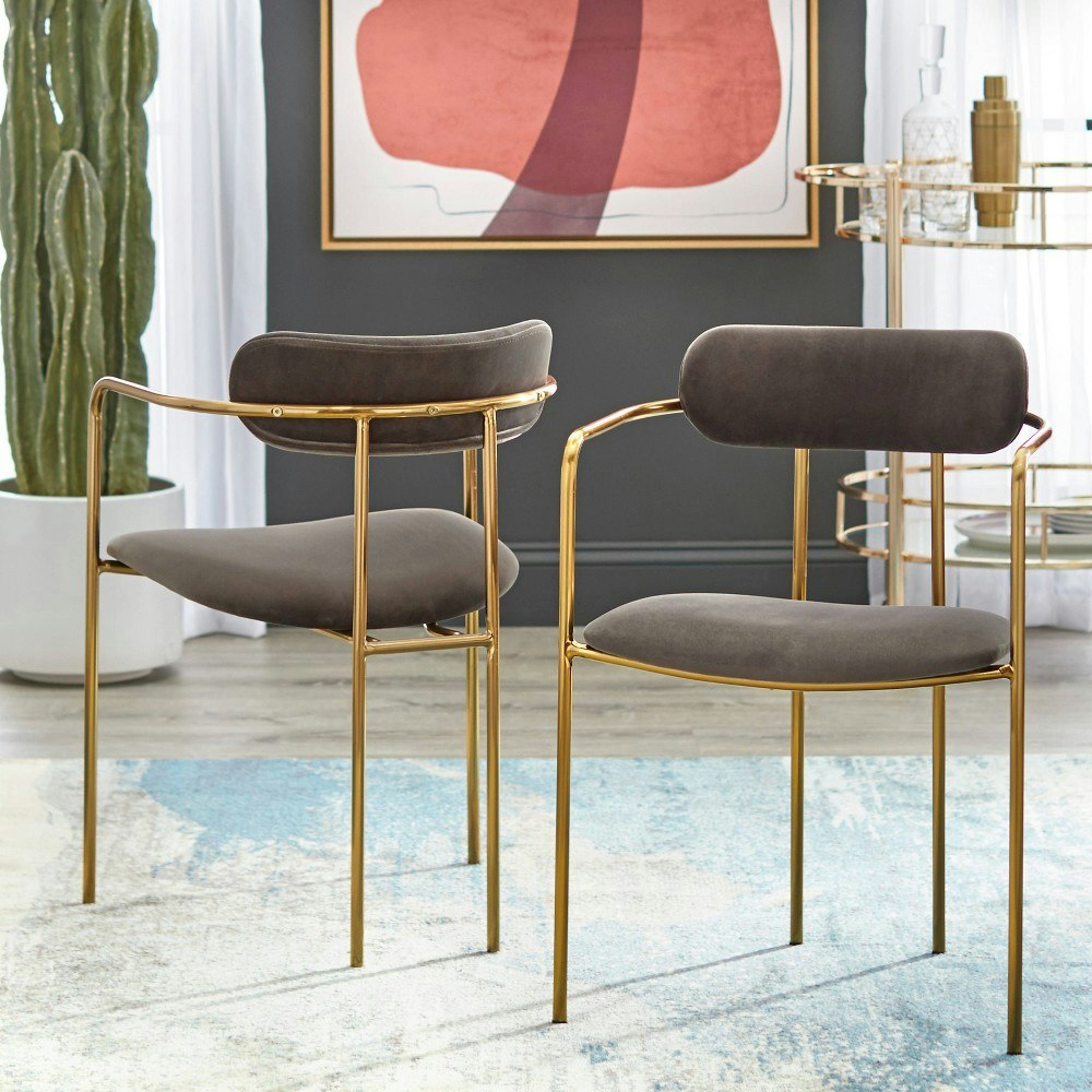 Buylateral Healey Retro Velvet Dining Armchair 2-Pack: $309.99 Buylateral Healey Retro Velvet Dining Armchair 2-Pack: $309.99