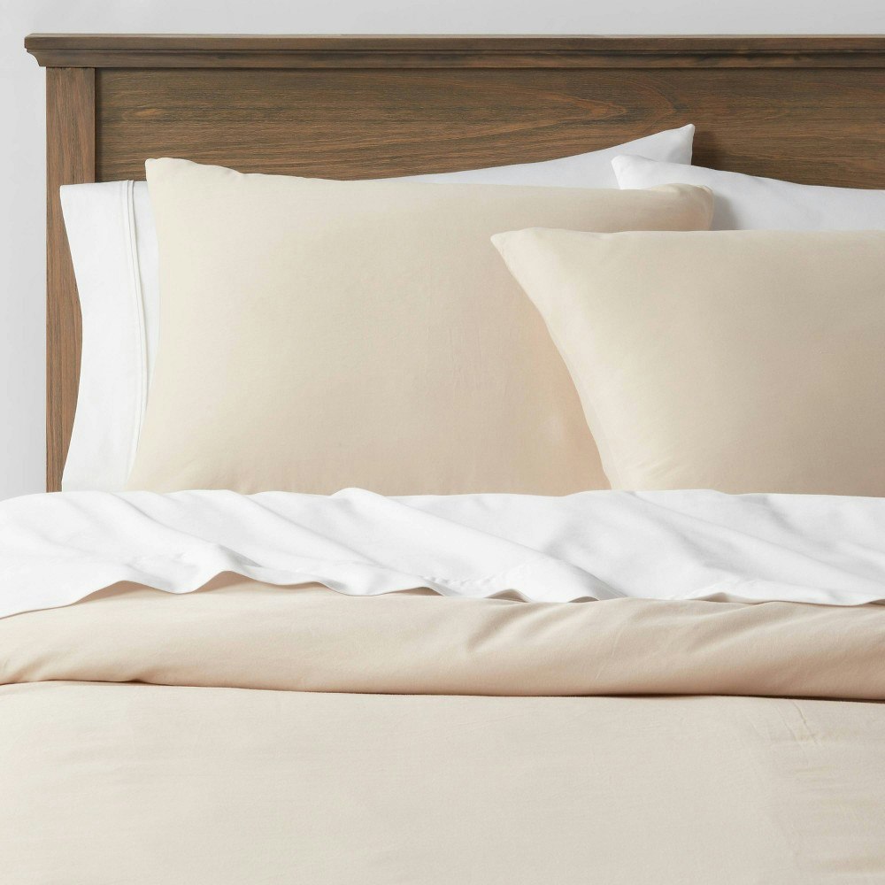 Threshold 3-Piece King Washed Cotton Sateen Duvet Cover and Sham Set: $79