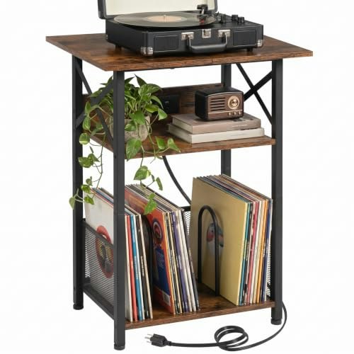 Amhancible Record Player Stand with Charging Station: $45.98 Amhancible Record Player Stand with Charging Station: $45.98