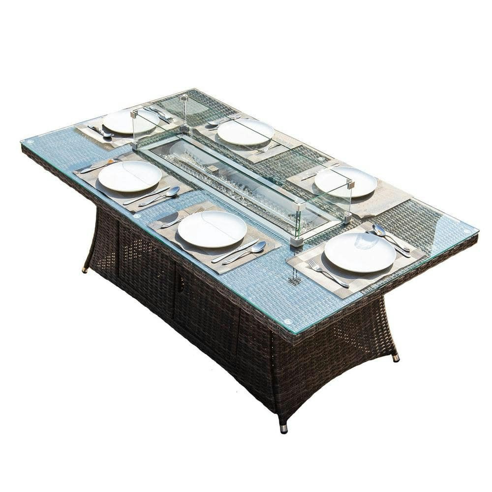 Turnbury 39.4x70.8-inch Rectangular Propane Wicker Fire Pit Table: $1,092.16 Turnbury 39.4x70.8-inch Rectangular Propane Wicker Fire Pit Table: $1,092.16