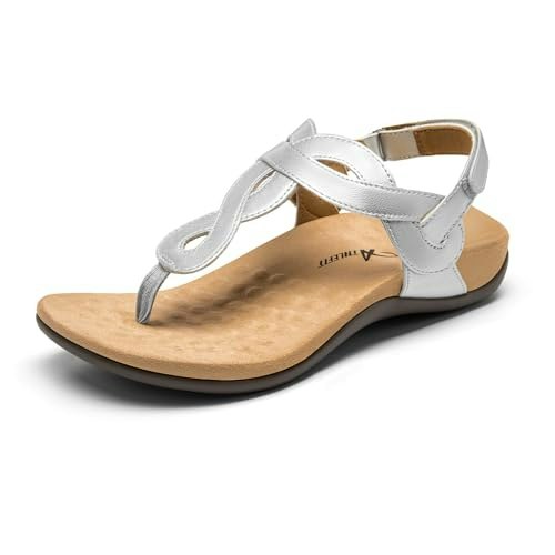 Athlefit Women's Orthopedic Flat Sandals with Arch Support: $35.98