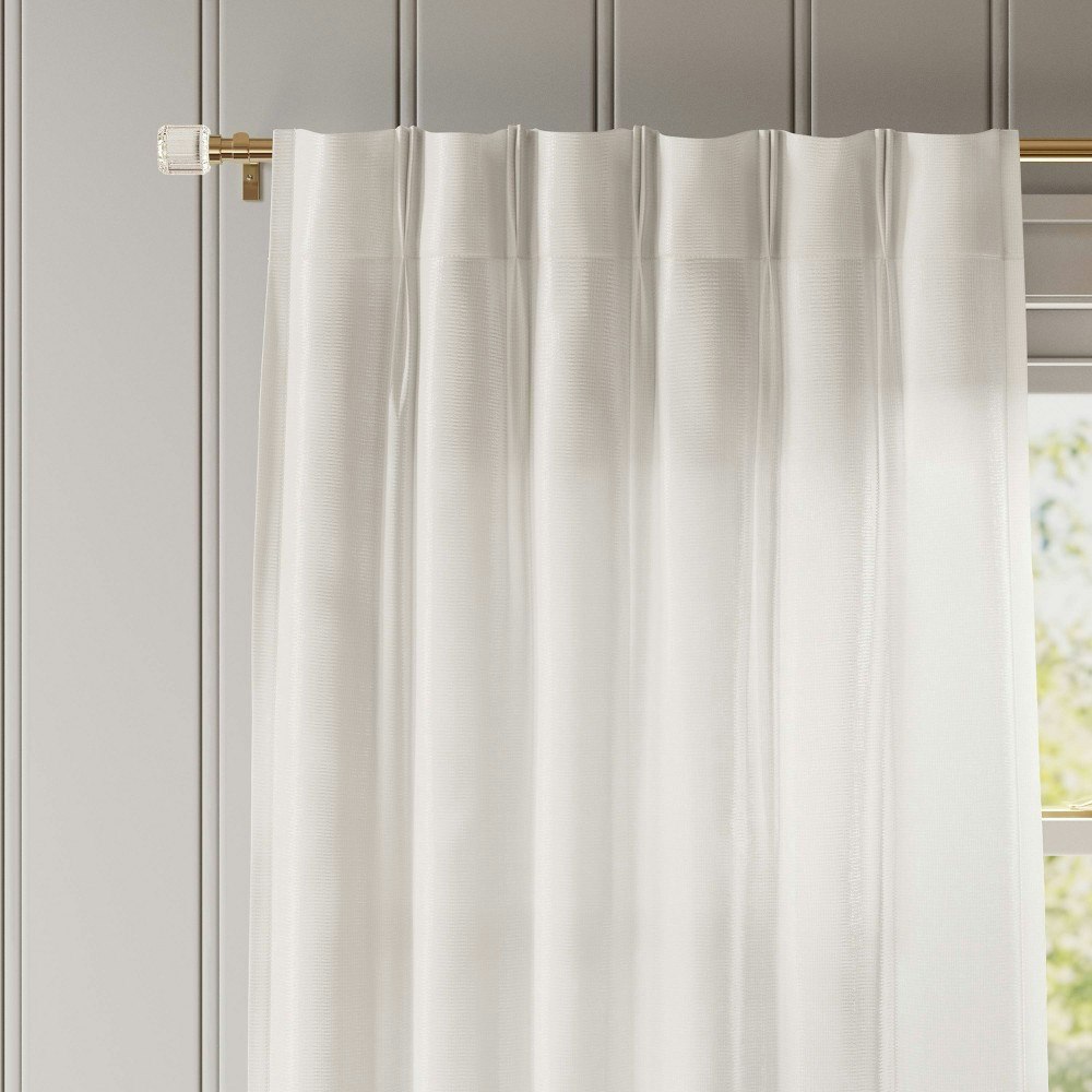 Threshold 34"x95" Light Filtering Pebbled Satin Curtain Panel: $30 Threshold 34"x95" Light Filtering Pebbled Satin Curtain Panel: $30