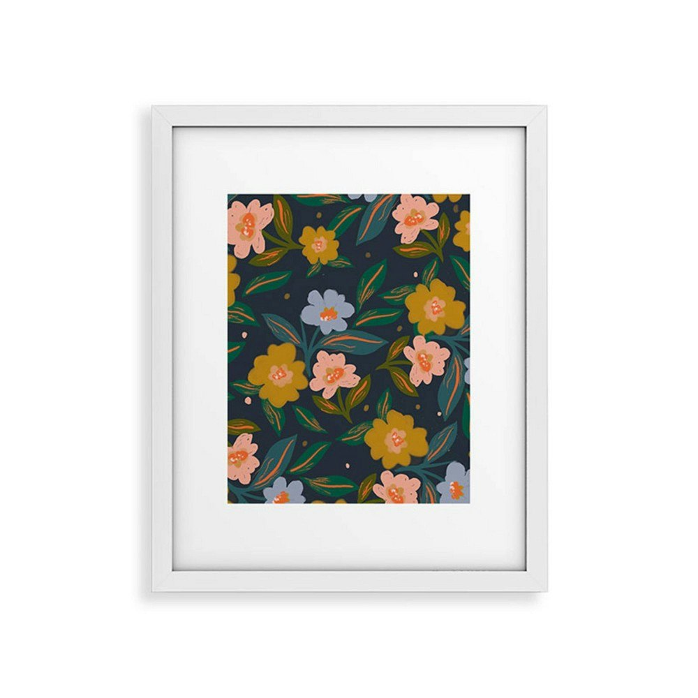 8"x10" Oris Eddu Floral Pattern II Framed Canvas Wall Art: $53.99