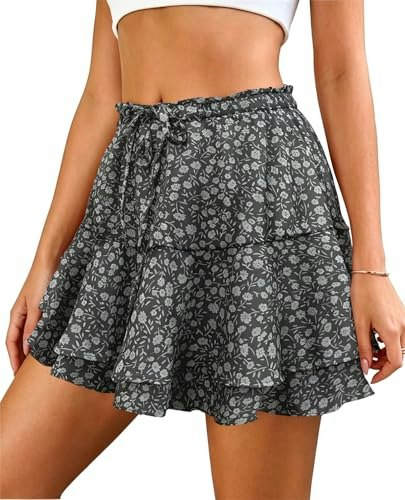 Women's Floral Ruffle Chiffon Skort: $18.99 Women's Floral Ruffle Chiffon Skort: $18.99