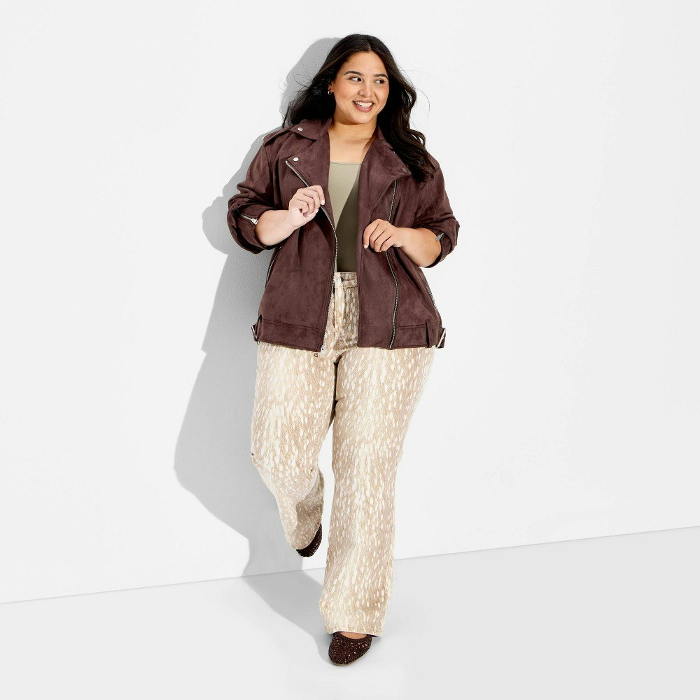 Wild Fable Women's Faux Suede Biker Jacket: $50 Wild Fable Women's Faux Suede Biker Jacket: $50