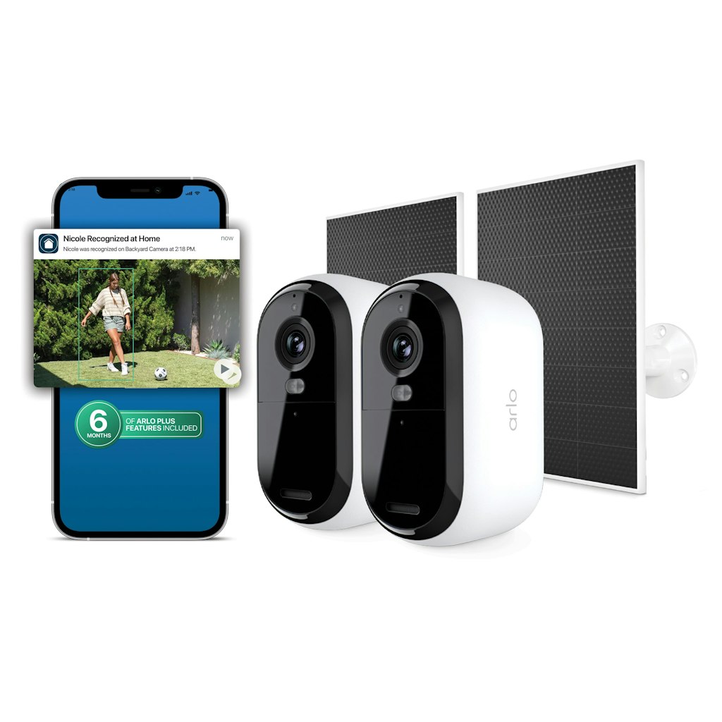 Arlo Essential 2K Outdoor Wireless Security Camera 2-Cam & 2-Solar Panel Kit: $299.99 Arlo Essential 2K Outdoor Wireless Security Camera 2-Cam & 2-Solar Panel Kit: $299.99