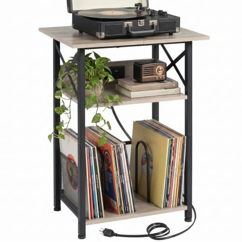 Amhancible Record Player Stand with Charging Station: $45.98 Amhancible Record Player Stand with Charging Station: $45.98