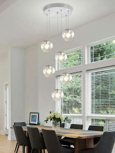 Ykolupty 6-Light LED Glass Ball Chandelier: $180.20