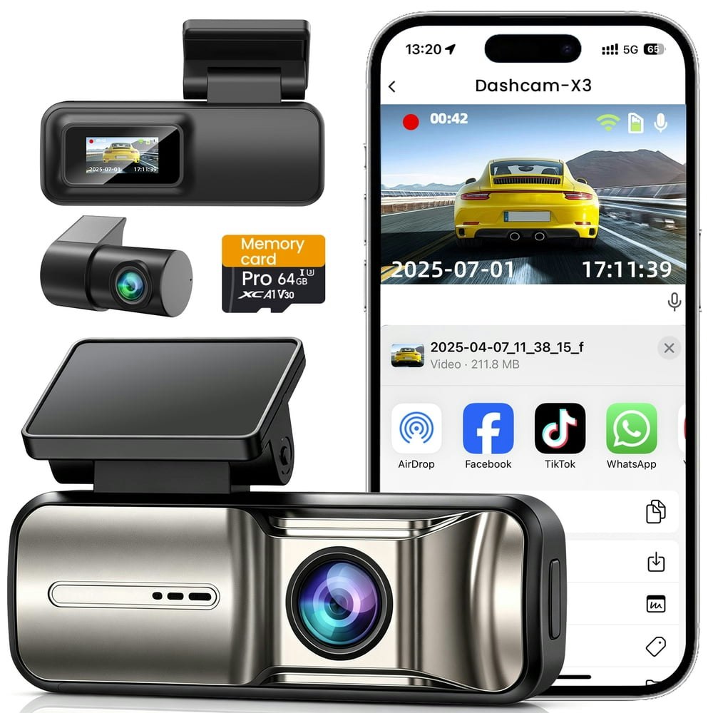 Khocoee X3 4K Front and 1080p Rear Dash Cam: $44.99 Khocoee X3 4K Front and 1080p Rear Dash Cam: $44.99