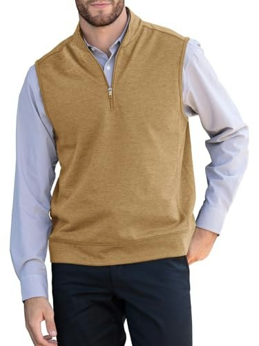 Makkrom Men's Quarter Zip Sleeveless Golf Vest: $19.99 Makkrom Men's Quarter Zip Sleeveless Golf Vest: $19.99