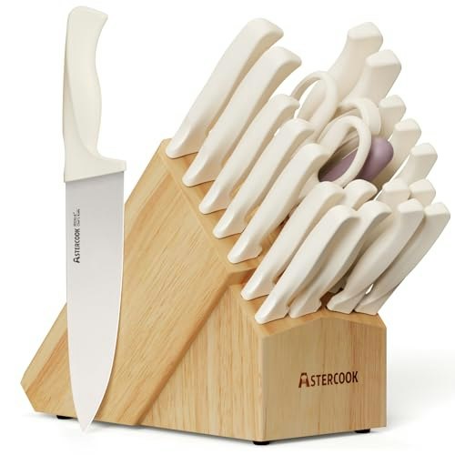 Astercook 22-Piece Kitchen Knife Set with Block: $49.96 Astercook 22-Piece Kitchen Knife Set with Block: $49.96