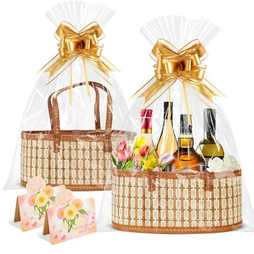 Orchidleaf Woven Bamboo Gift Basket 2-Pack: $16.14