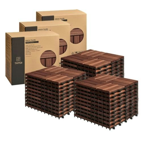 Thyoi 12" x 12" Acacia Wood Interlocking Deck Tiles 30-Pack: $84.86 Thyoi 12" x 12" Acacia Wood Interlocking Deck Tiles 30-Pack: $84.86