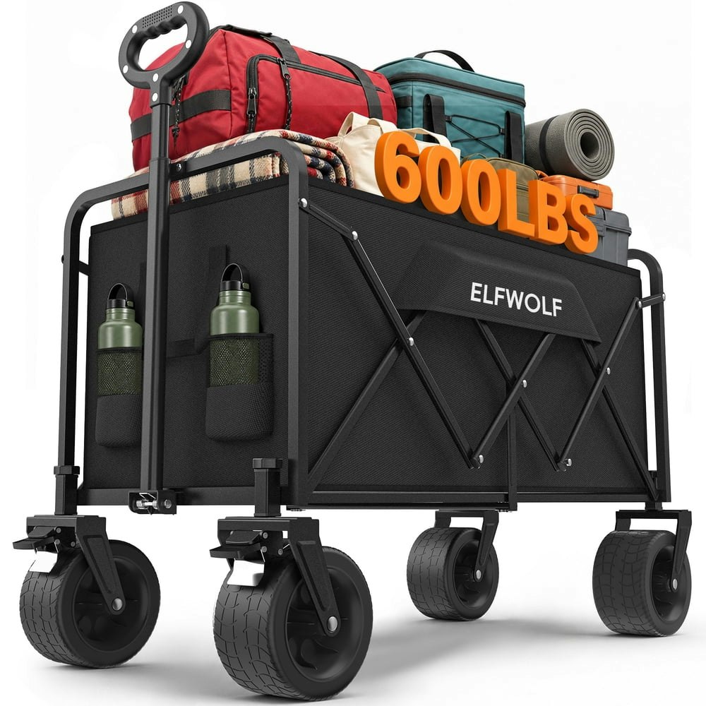 Elfwolf 600-lb Capacity Heavy Duty Folding Wagon Cart: $69.99 Elfwolf 600-lb Capacity Heavy Duty Folding Wagon Cart: $69.99