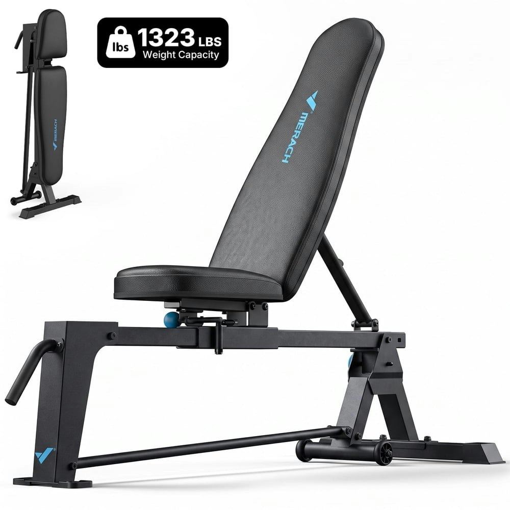 Merach 1,323-Pound Adjustable Foldable Weight Bench: $95.99 Merach 1,323-Pound Adjustable Foldable Weight Bench: $95.99