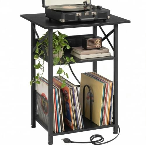 Amhancible Record Player Stand with Charging Station: $45.98 Amhancible Record Player Stand with Charging Station: $45.98