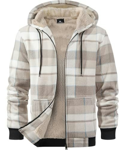 Wenttuo Men's Flannel Hooded Fleece Jacket: $25.49 Wenttuo Men's Flannel Hooded Fleece Jacket: $25.49