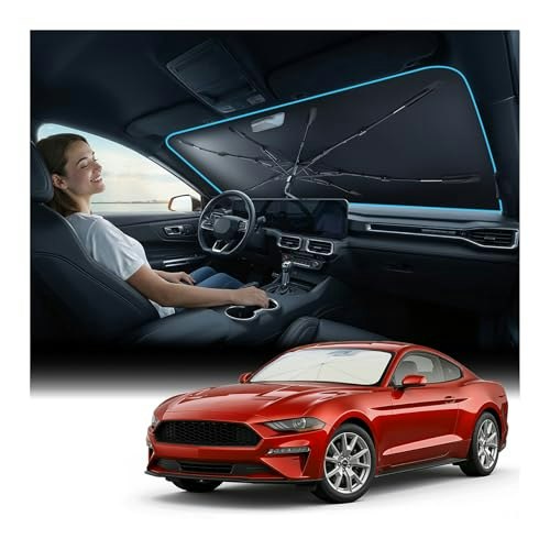 Nmoiss Windshield Sun Shade Umbrella for Mustang: $37.99