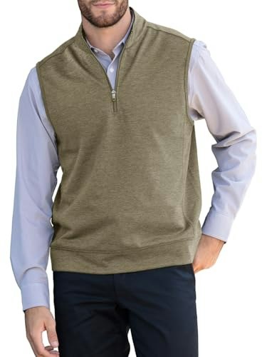Makkrom Men's Quarter Zip Sleeveless Golf Vest: $19.99 Makkrom Men's Quarter Zip Sleeveless Golf Vest: $19.99