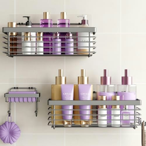 Adhesive Stainless Steel Shower Caddy 3-Pack: $25.48 Adhesive Stainless Steel Shower Caddy 3-Pack: $25.48