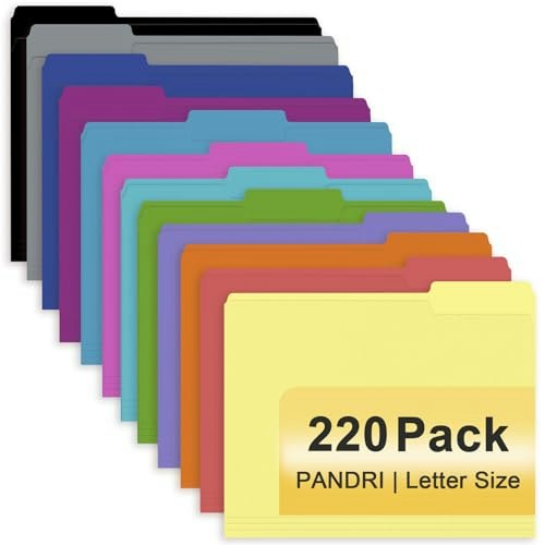 Pandri 1/3 Cut Tab Colored File Folders 220-Pack: $38.99 Pandri 1/3 Cut Tab Colored File Folders 220-Pack: $38.99