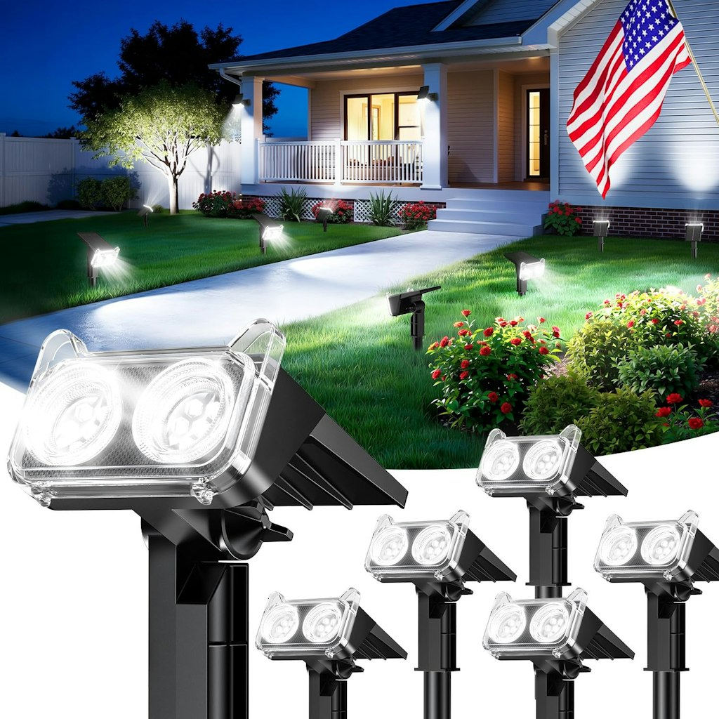 Letmy Solar LED Outdoor Spot Light 6-Pack: $32