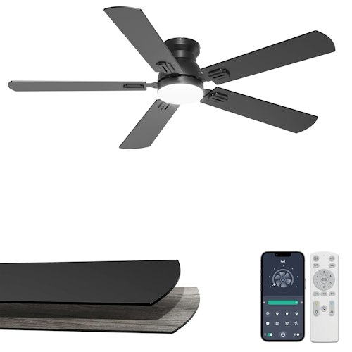 Phylluz 52" Flush Mount Ceiling Fan w/ Lights for $56 + free shipping