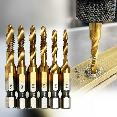 6-Piece Titanium-Plated Combination Drill Tap Set for $3 + free shipping w/ $25
