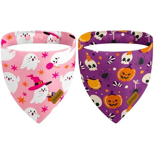 Thloh Halloween Dog Bandanas 2-Pack: $9.99 Thloh Halloween Dog Bandanas 2-Pack: $9.99