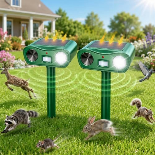 Ultrasonic Solar Animal Repeller 2-Pack: $29.99