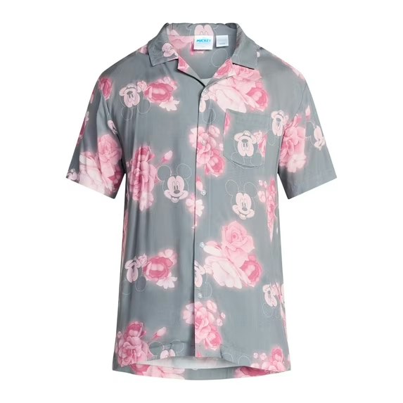 Disney Mickey Mouse Men's Graphic Button-Up Shirt: $5.67