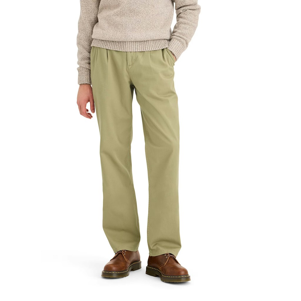 Dockers Men's Straight Fit Pleated Casual Chino Pants: $11