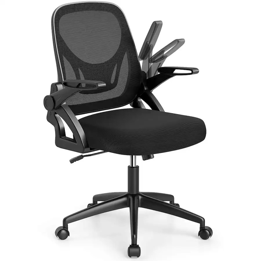 Costway Mesh Office Chair w/ Lumbar Support & Flip-up Arms: $68