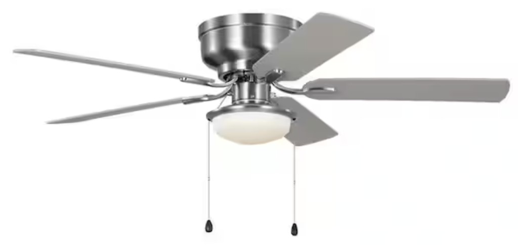 Hampton Bay Colton 52" Indoor Flush Mount Ceiling Fan w/ Light Kit: $47