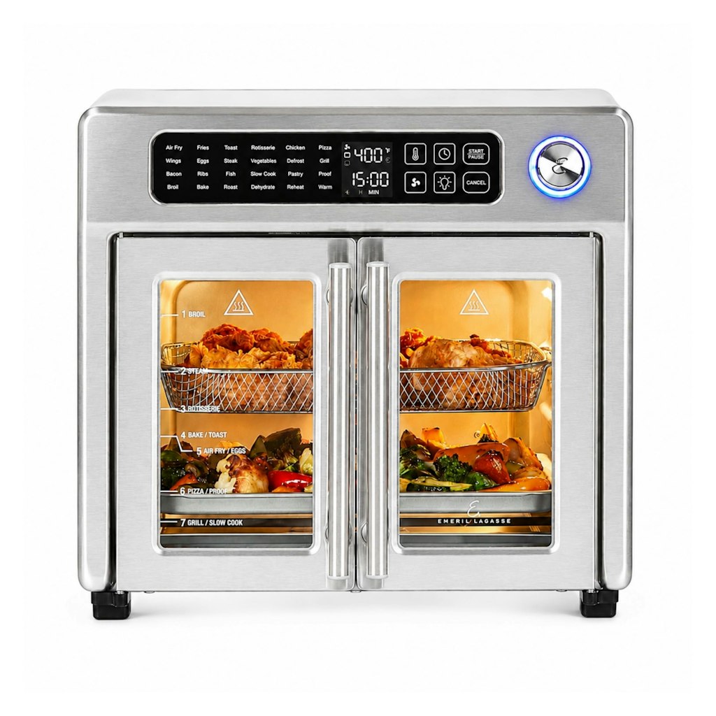 Emeril Lagasse 26-Quart French Door Air Fryer Toaster Oven: $150 w/ Prime