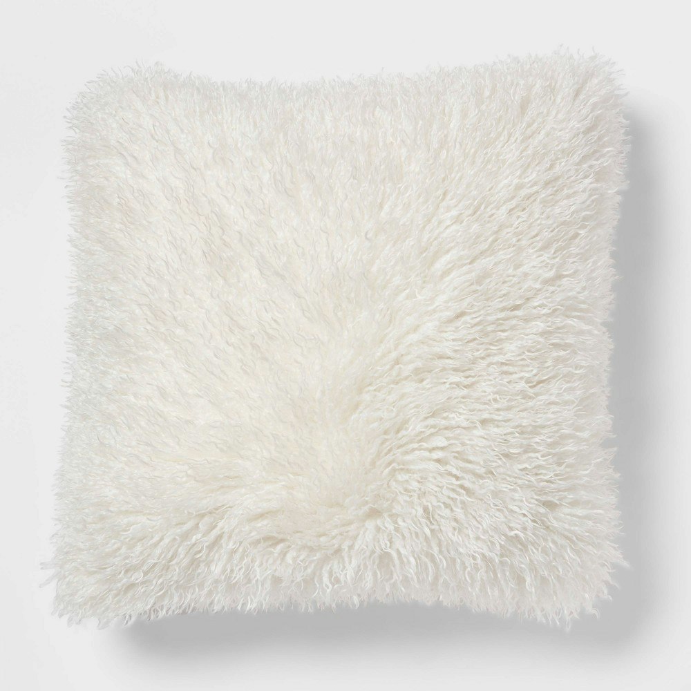 Threshold Euro Faux Mongolian Fur Decorative Throw Pillow: $40 Threshold Euro Faux Mongolian Fur Decorative Throw Pillow: $40