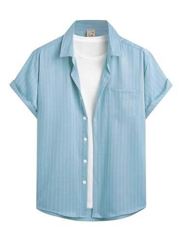 Hardaddy Men's Striped Short Sleeve Button-Down Shirt: $19.99 Hardaddy Men's Striped Short Sleeve Button-Down Shirt: $19.99