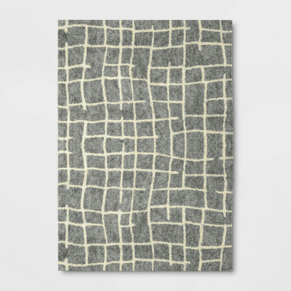 Threshold 5'x7' Broken Grid Shag Area Rug: $80