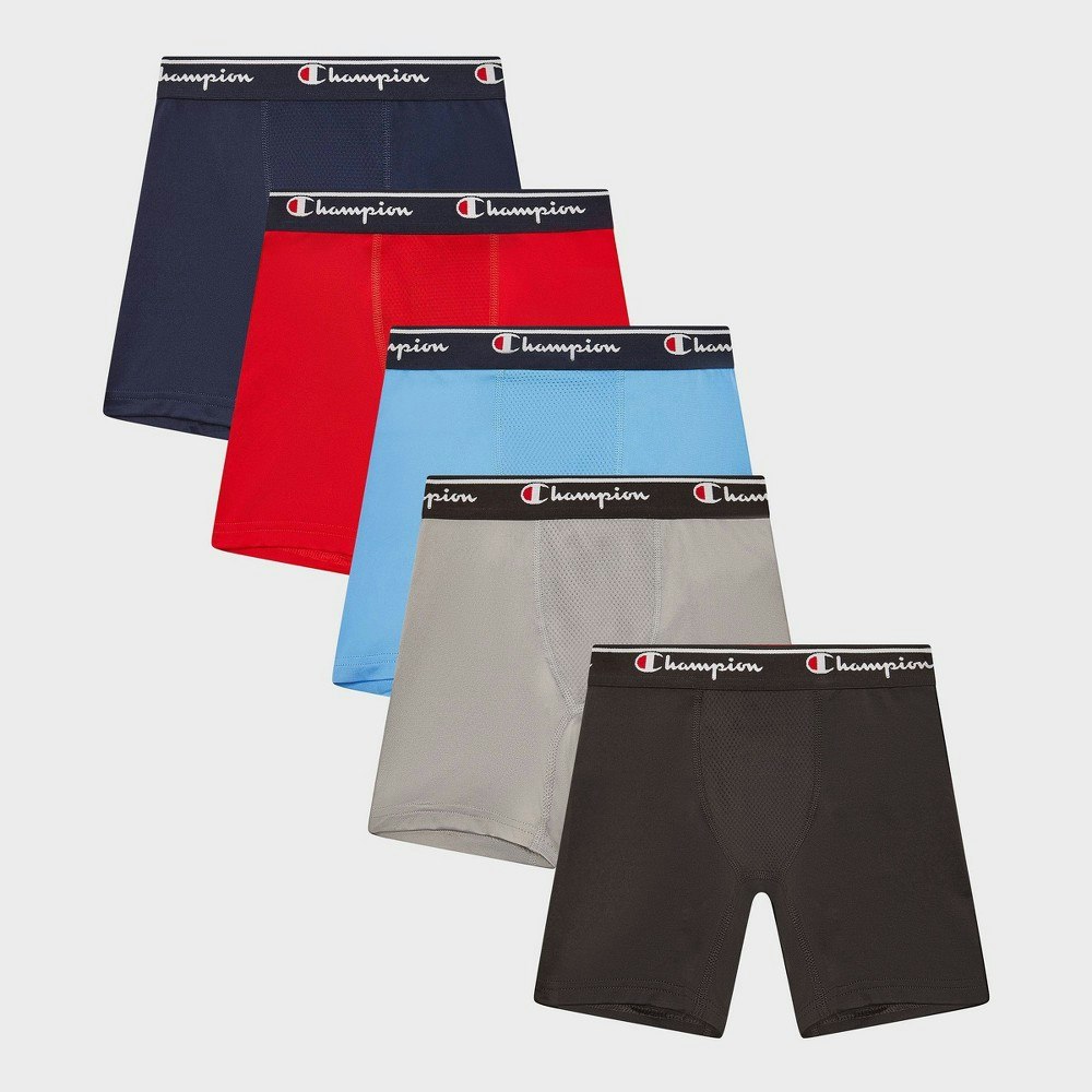 Champion Boys' Wicking Active Performance Boxer Briefs 5-Pack: $14 Champion Boys' Wicking Active Performance Boxer Briefs 5-Pack: $14