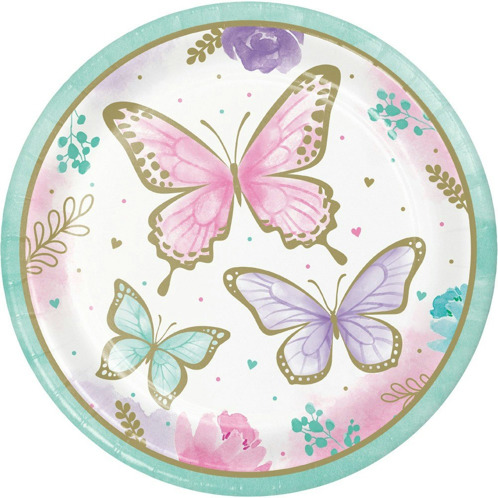 Golden Butterfly Paper Plates 24-Pack: $10.95